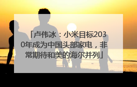 卢伟冰：小米目标2030年成为中国头部家电，非常期待和美的海尔并列