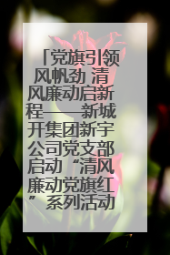 党旗引领风帆劲 清风廉动启新程——新城开集团新宇公司党支部启动“清风廉动党旗红”系列活动