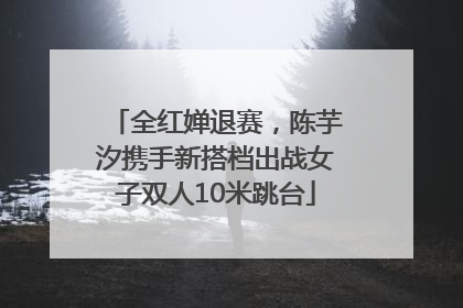 全红婵退赛，陈芋汐携手新搭档出战女子双人10米跳台