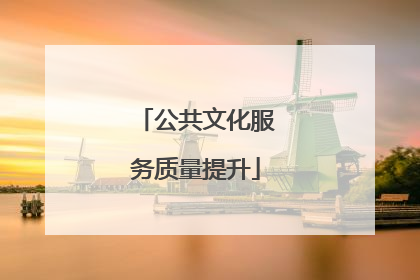 公共文化服务质量提升