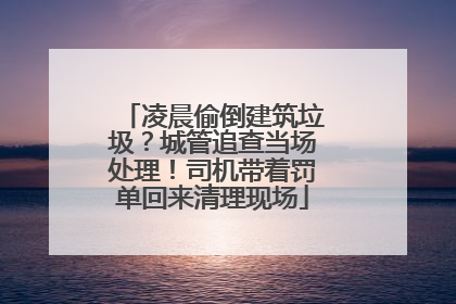凌晨偷倒建筑垃圾？城管追查当场处理！司机带着罚单回来清理现场