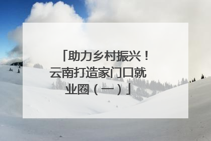 助力乡村振兴！云南打造家门口就业圈（一）