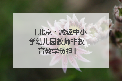 北京：减轻中小学幼儿园教师非教育教学负担