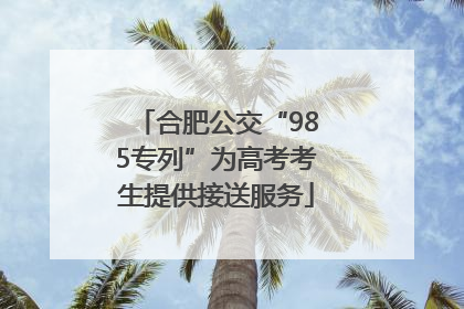 合肥公交“985专列”为高考考生提供接送服务