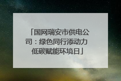 国网瑞安市供电公司：绿色同行添动力 低碳赋能环境日