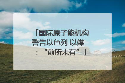 国际原子能机构警告以色列 以媒：“前所未有”