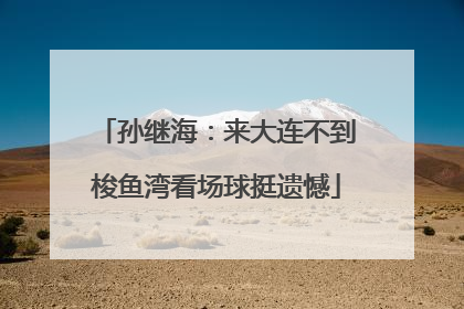 孙继海：来大连不到梭鱼湾看场球挺遗憾