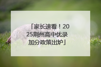 家长速看！2025荆州高中优录加分政策出炉