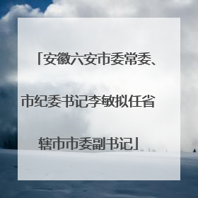 安徽六安市委常委、市纪委书记李敏拟任省辖市市委副书记