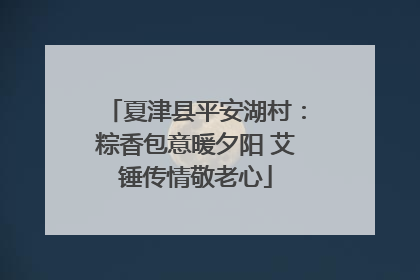 夏津县平安湖村：粽香包意暖夕阳 艾锤传情敬老心