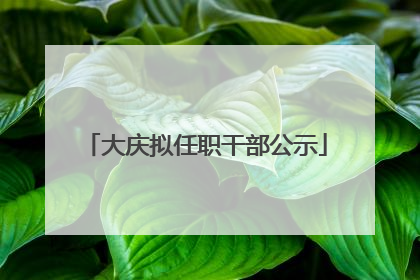 大庆拟任职干部公示