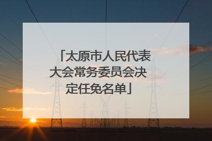 太原市人民代表大会常务委员会决定任免名单