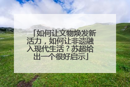 如何让文物焕发新活力，如何让非遗融入现代生活？苏超给出一个很好启示