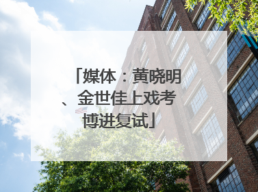 媒体：黄晓明、金世佳上戏考博进复试