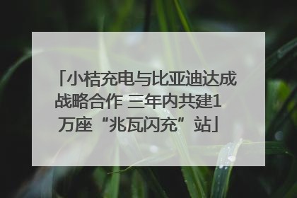 小桔充电与比亚迪达成战略合作 三年内共建1万座“兆瓦闪充”站