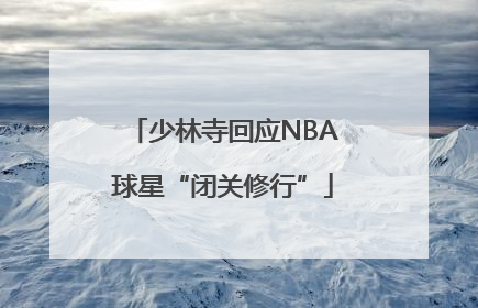 少林寺回应NBA球星“闭关修行”