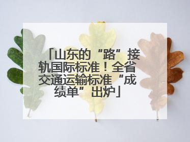 山东的“路”接轨国际标准！全省交通运输标准“成绩单”出炉