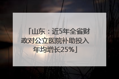 山东：近5年全省财政对公立医院补助投入年均增长25%