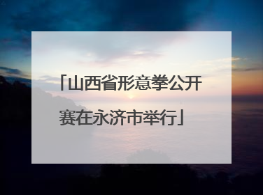 山西省形意拳公开赛在永济市举行