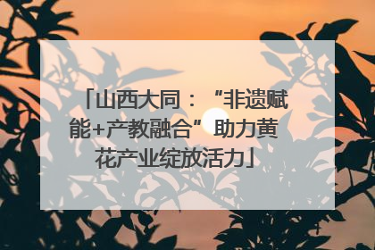 山西大同：“非遗赋能+产教融合”助力黄花产业绽放活力