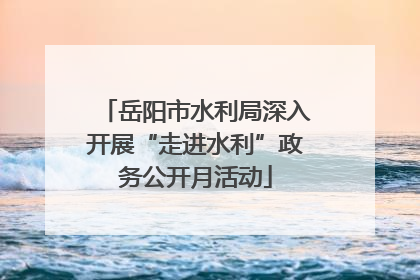 岳阳市水利局深入开展“走进水利”政务公开月活动