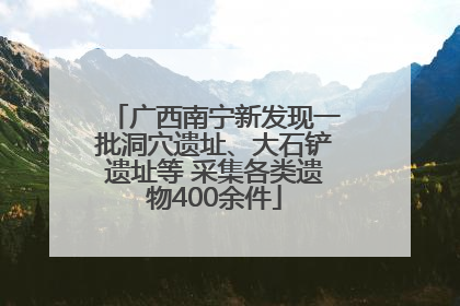 广西南宁新发现一批洞穴遗址、大石铲遗址等 采集各类遗物400余件