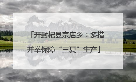 开封杞县宗店乡：多措并举保障“三夏”生产