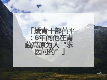 援青干部黄平：6年间他在青藏高原为人“求医问药”