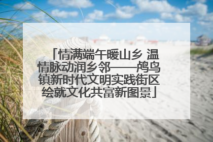 情满端午暖山乡 温情脉动润乡邻——鸬鸟镇新时代文明实践街区绘就文化共富新图景