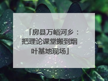 房县万峪河乡：把理论课堂搬到烟叶基地现场