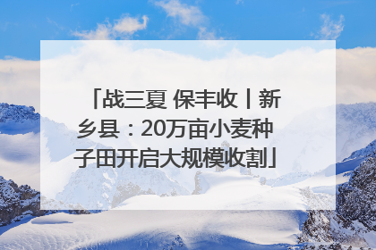 战三夏 保丰收丨新乡县：20万亩小麦种子田开启大规模收割