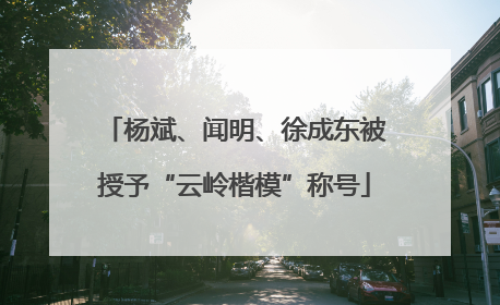 杨斌、闻明、徐成东被授予“云岭楷模”称号