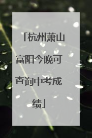 杭州萧山富阳今晚可查询中考成绩