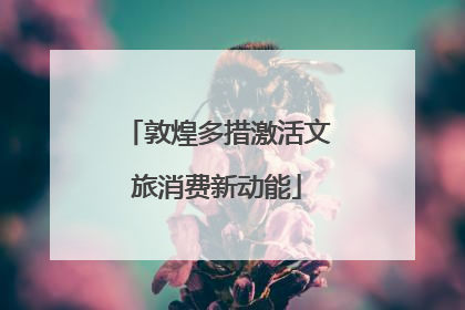 敦煌多措激活文旅消费新动能