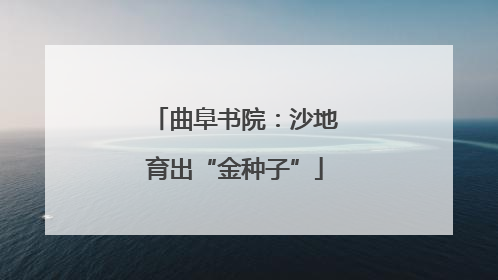 曲阜书院：沙地育出“金种子”