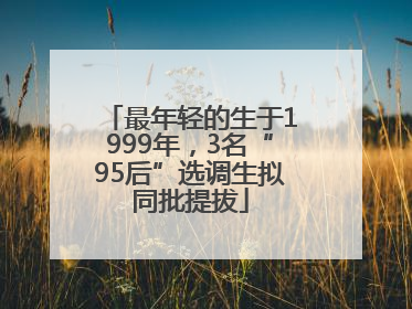 最年轻的生于1999年，3名“95后”选调生拟同批提拔