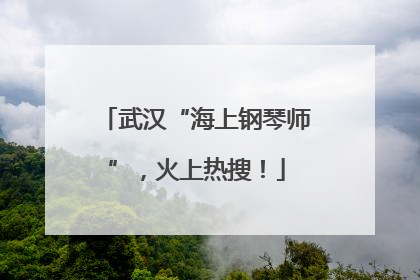 武汉“海上钢琴师”，火上热搜！