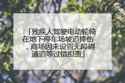 残疾人驾驶电动轮椅在地下停车场坡道摔伤，商场因未设置无障碍通道等过错担责