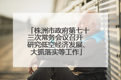 株洲市政府第七十三次常务会议召开 研究低空经济发展、大抓落实等工作