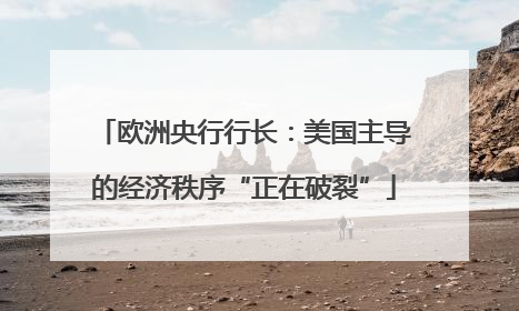 欧洲央行行长：美国主导的经济秩序“正在破裂”