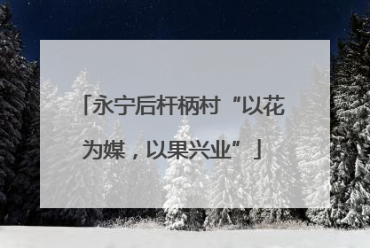 永宁后杆柄村“以花为媒，以果兴业”