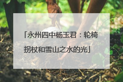永州四中杨玉君：轮椅拐杖和雪山之水的光