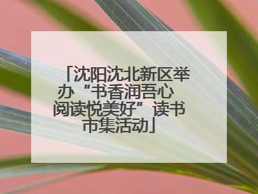 沈阳沈北新区举办“书香润吾心 阅读悦美好”读书市集活动