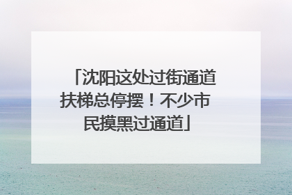 沈阳这处过街通道扶梯总停摆！不少市民摸黑过通道