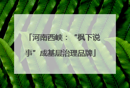 河南西峡：“枫下说事”成基层治理品牌