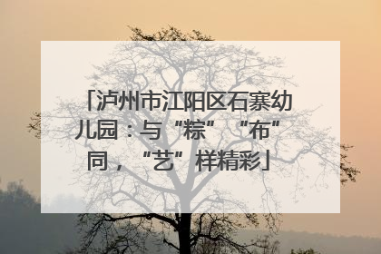 泸州市江阳区石寨幼儿园：与“粽”“布”同，“艺”样精彩