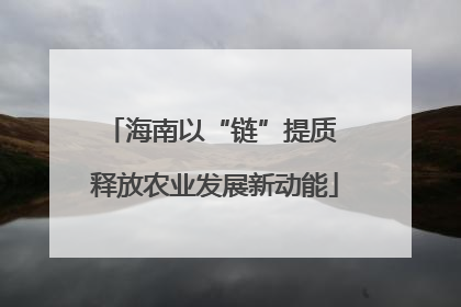 海南以“链”提质 释放农业发展新动能