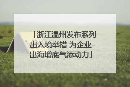 浙江温州发布系列出入境举措 为企业出海增底气添动力