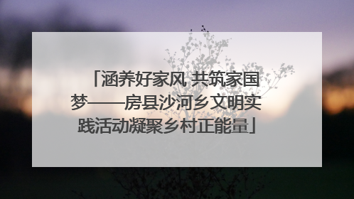 涵养好家风 共筑家国梦——房县沙河乡文明实践活动凝聚乡村正能量