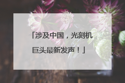 涉及中国，光刻机巨头最新发声！